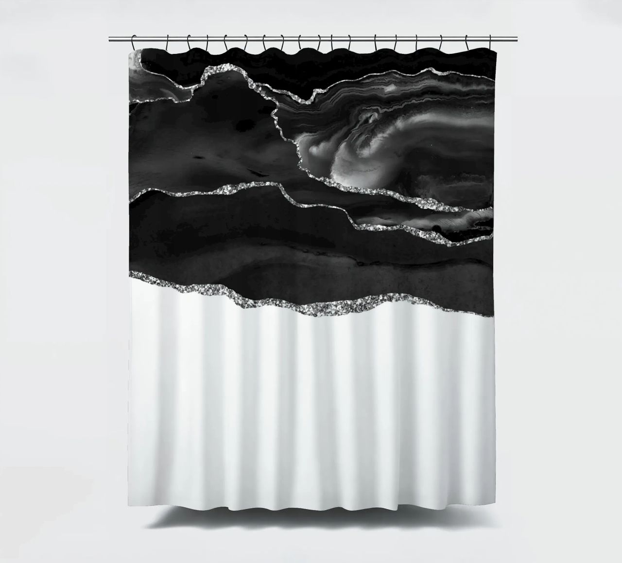 Agata nera e argento Texture 05 tenda da doccia da Gemstone Textures