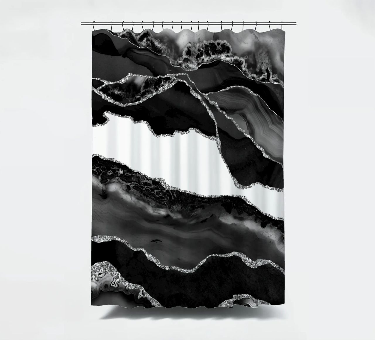Agata nera e argento Texture 06 tenda da doccia da Gemstone Textures