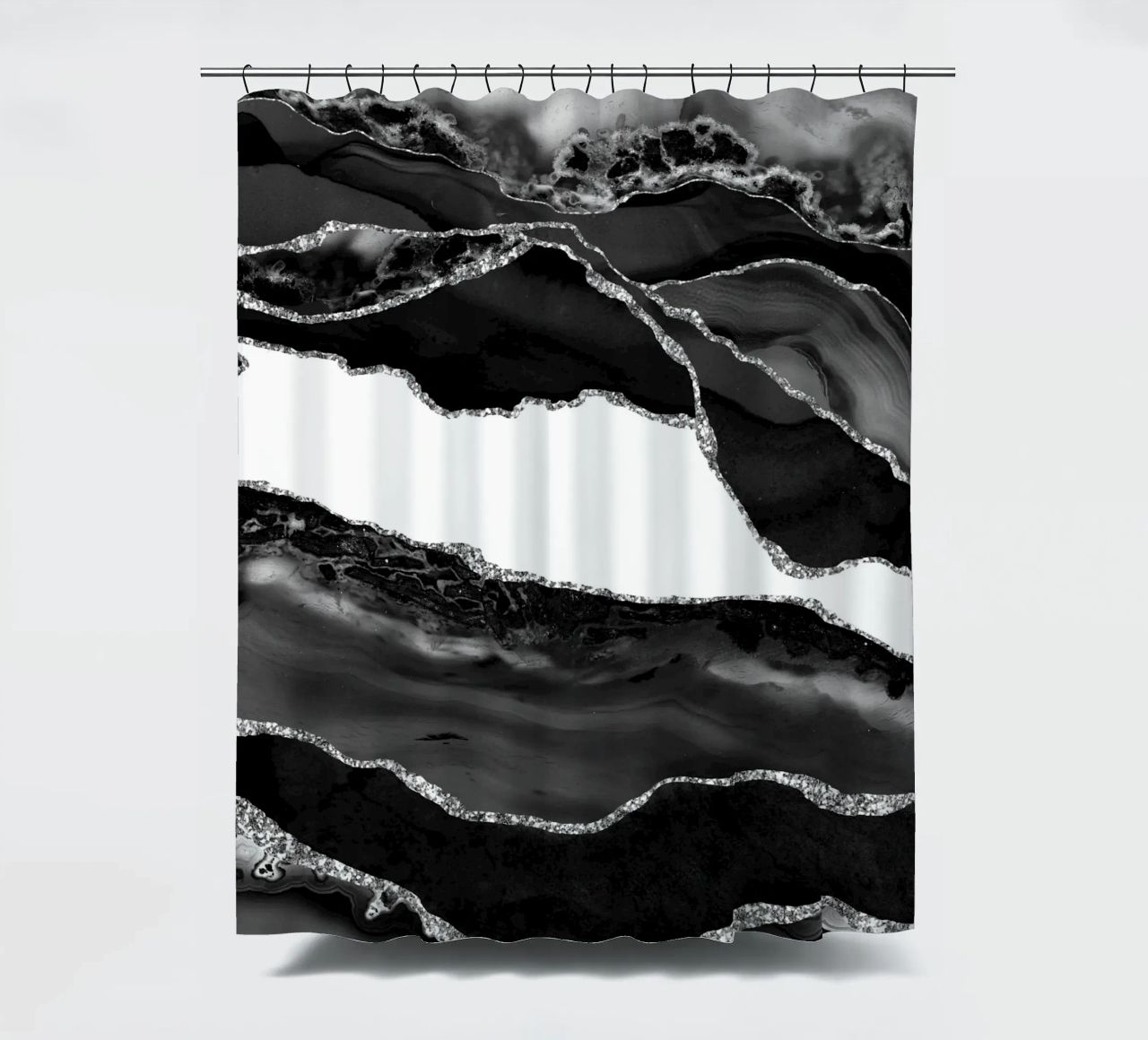 Agata nera e argento Texture 06 tenda da doccia da Gemstone Textures
