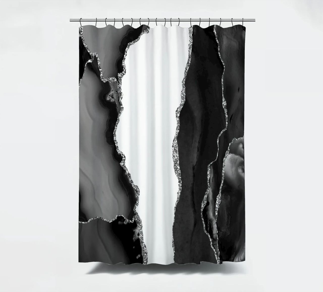 Agata nera e argento Texture 07 tenda da doccia da Gemstone Textures