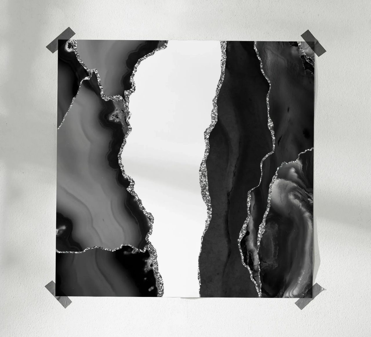 Agata nera e argento Texture 07 poster da Gemstone Textures
