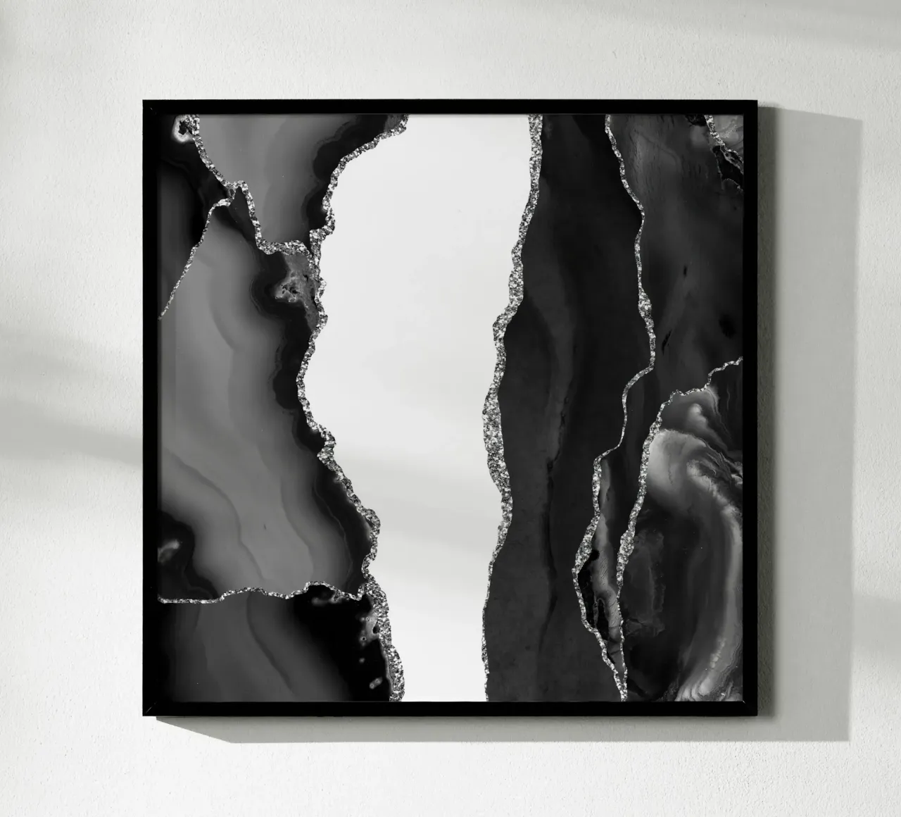 Schwarz & Silber Achat Struktur 07 Poster von Gemstone Textures