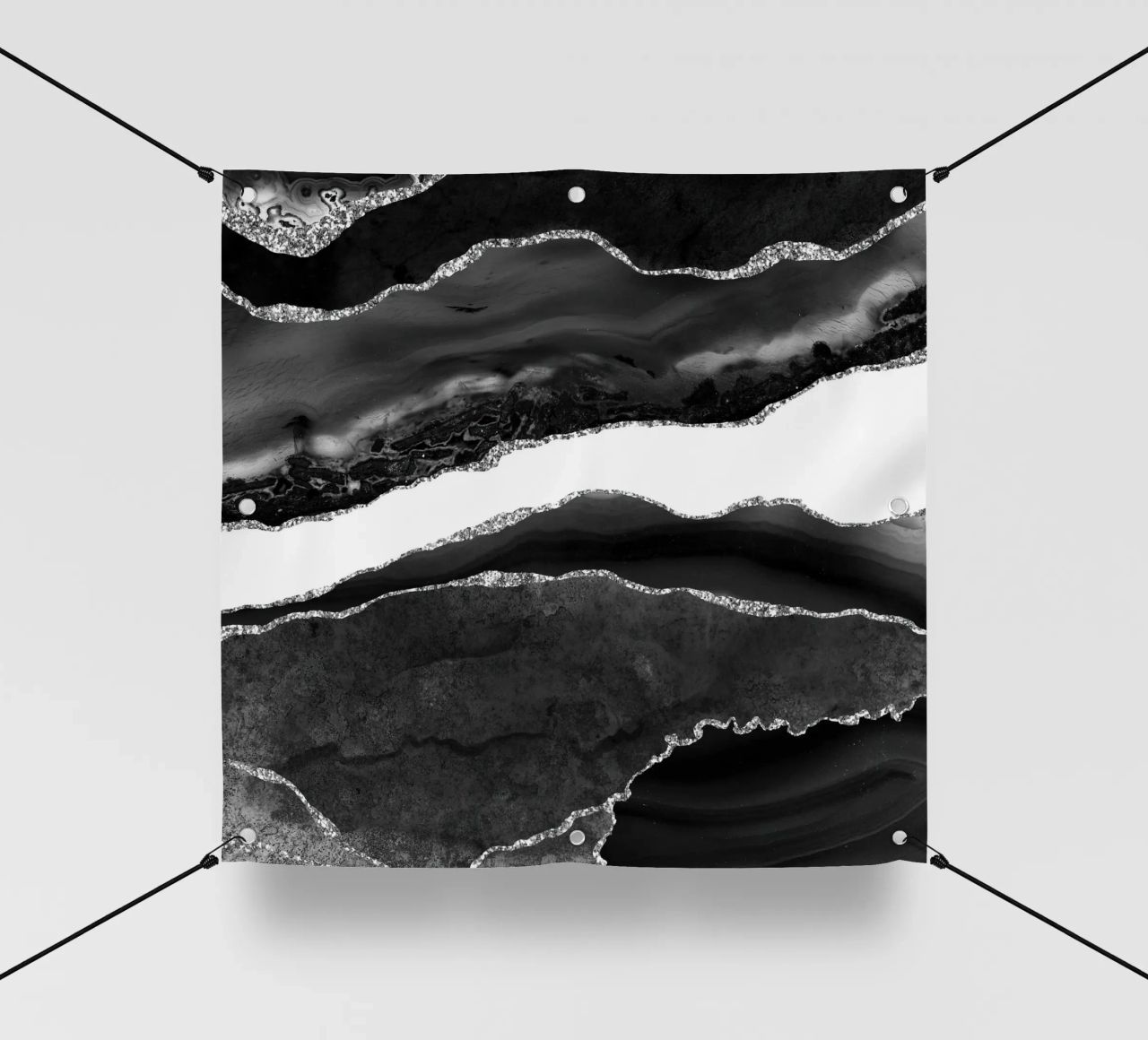 Agata nera e argento Texture 08 telo in pvc da Gemstone Textures