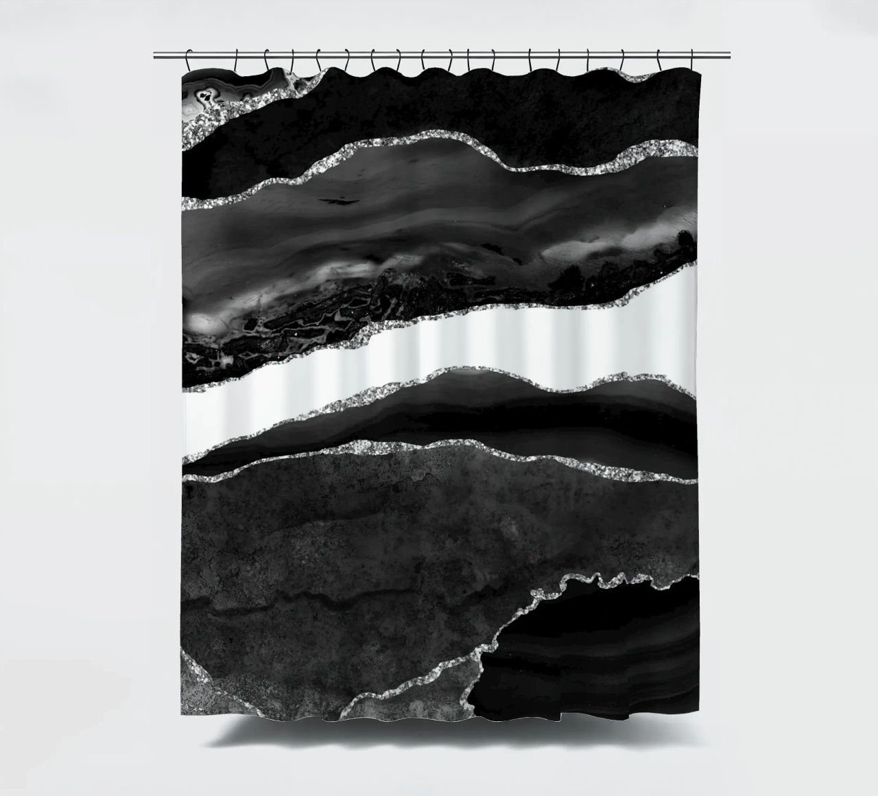 Agata nera e argento Texture 08 tenda da doccia da Gemstone Textures