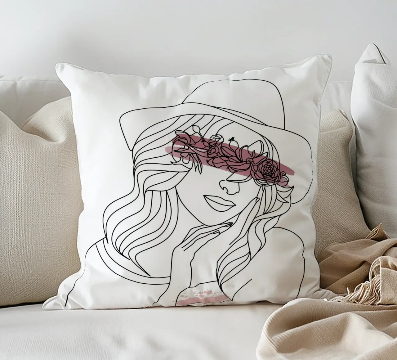 Line Art Donna II cuscino da ArtDesign by KBK
