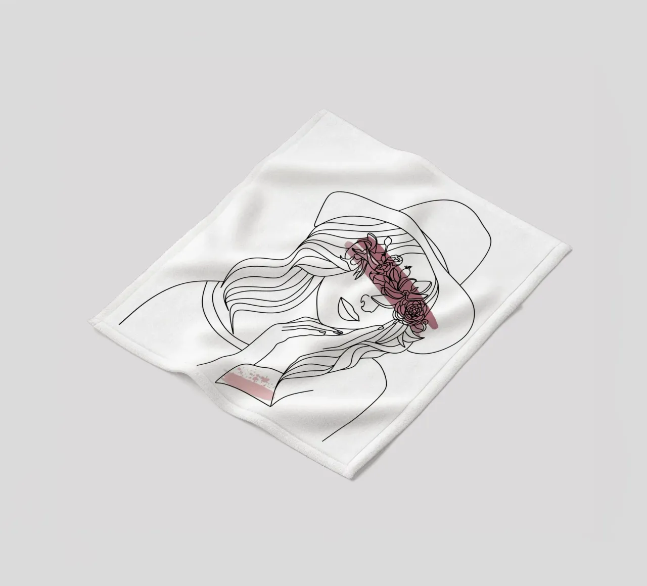 Line Art Donna II coperta in pile da ArtDesign by KBK