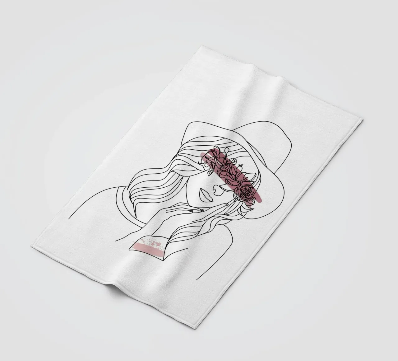 Line Art Donna II coperta in pile da ArtDesign by KBK