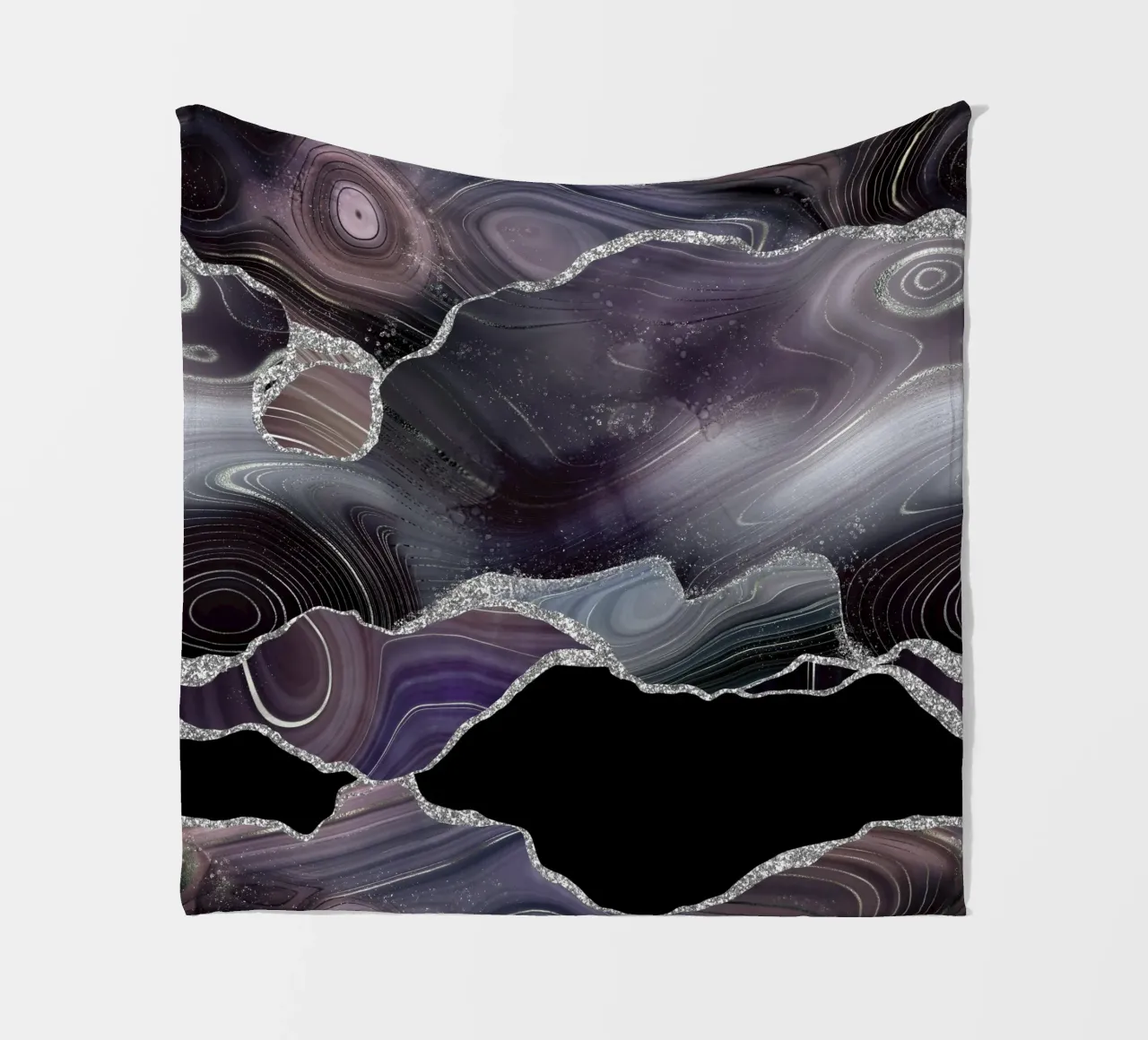 Texture Agata Glitterata Nera e Argento 01 coperta in pile da Gemstone Textures