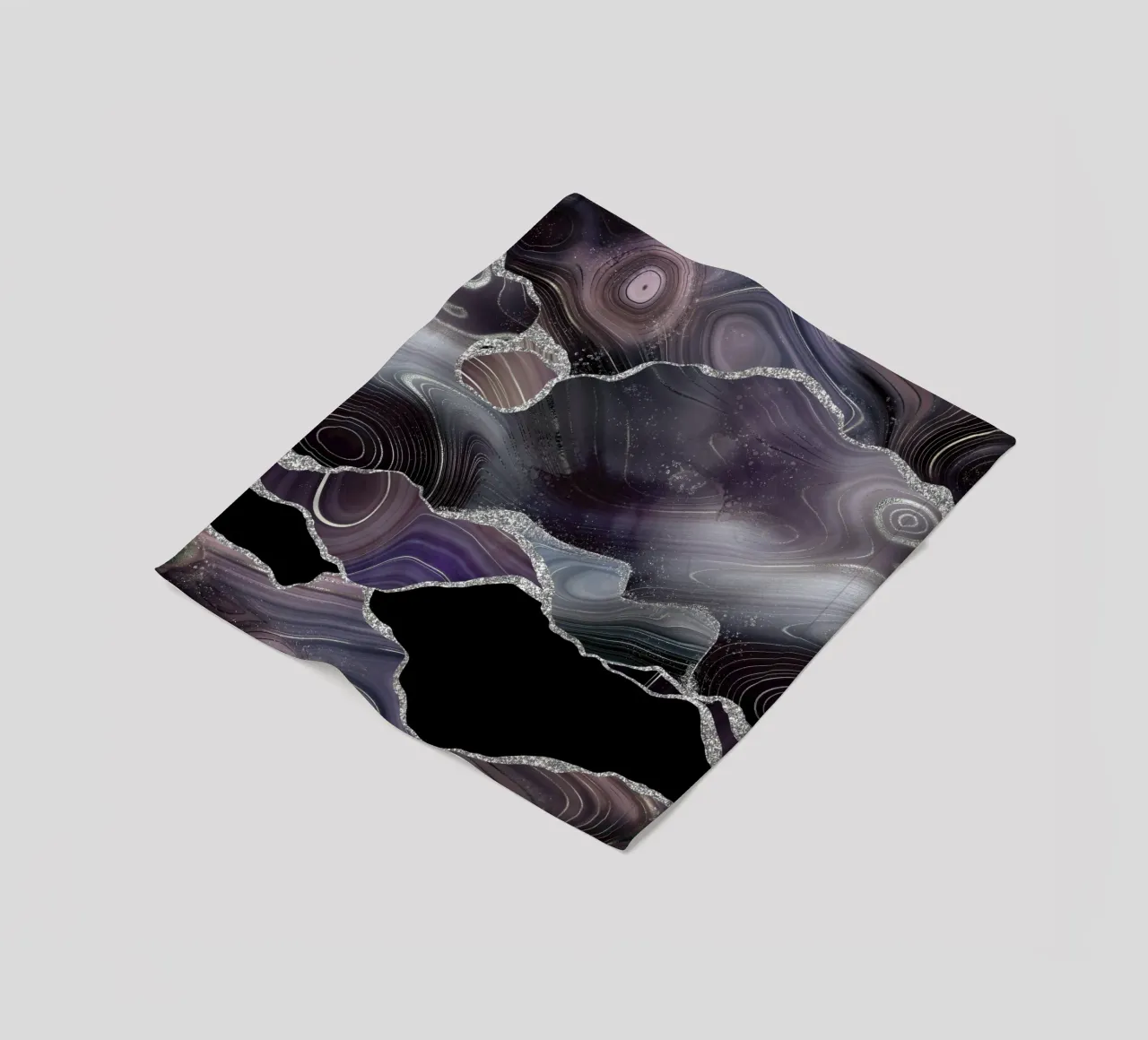 Texture Agata Glitterata Nera e Argento 01 coperta in pile da Gemstone Textures