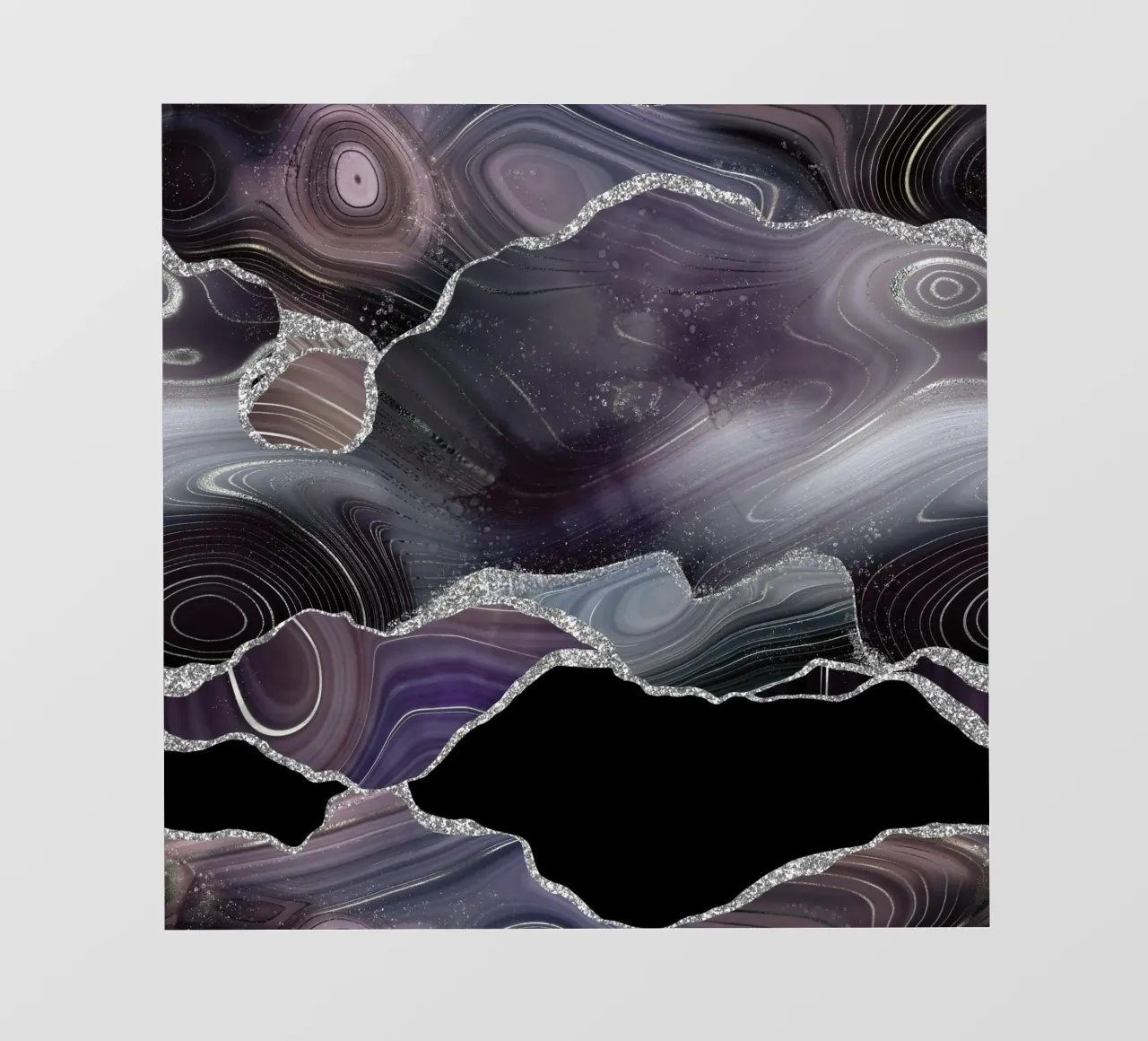 Texture Agata Glitterata Nera e Argento 01 pellicola backlit da Gemstone Textures