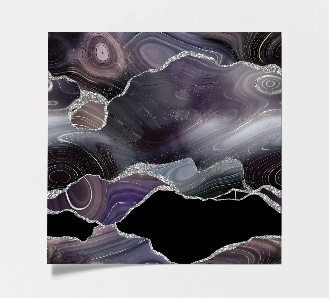 Texture Agata Glitterata Nera e Argento 01 foglio adesivo da Gemstone Textures