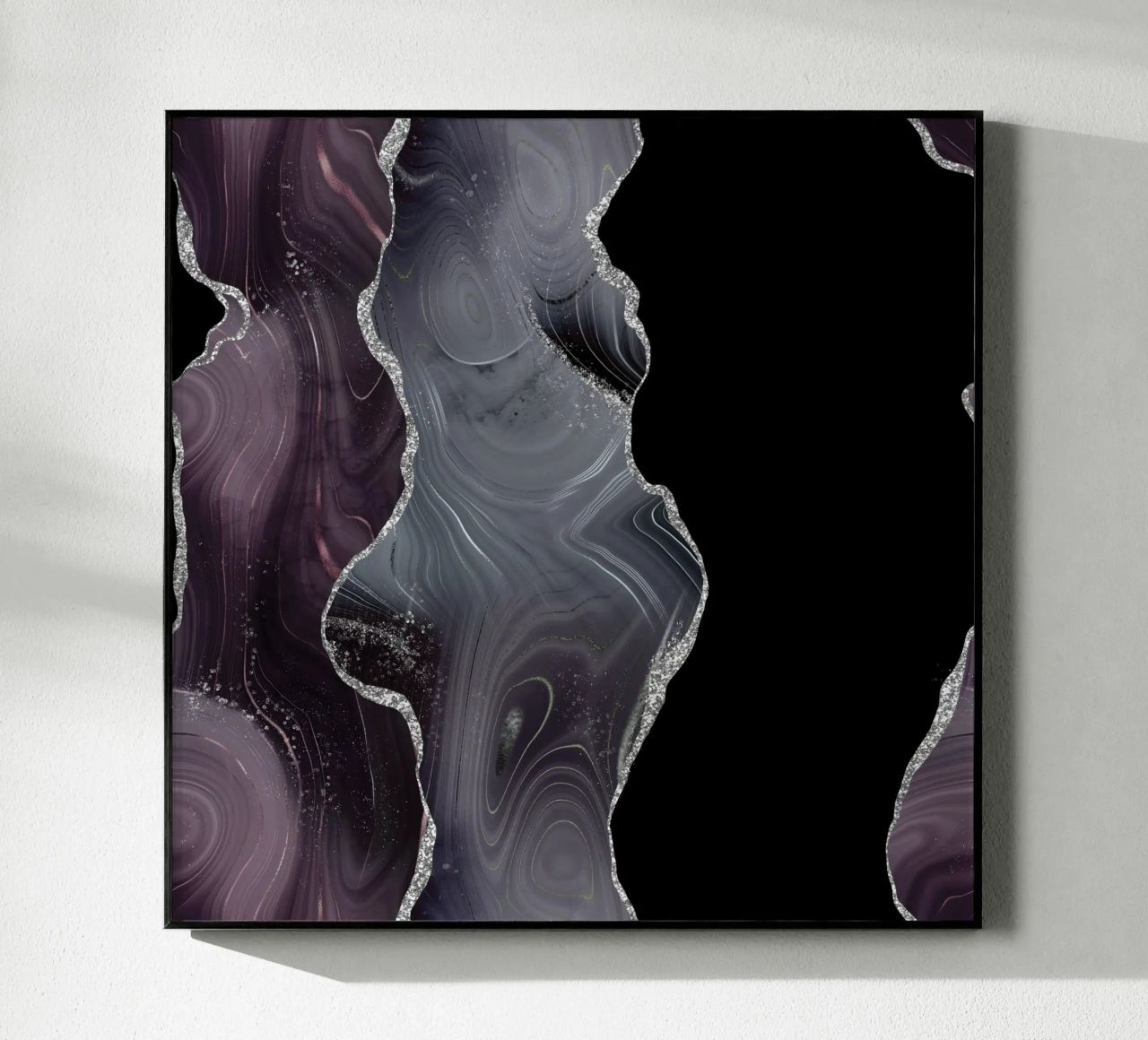 Texture Agata Glitterata Nera e Argento 02 plexiglass da Gemstone Textures