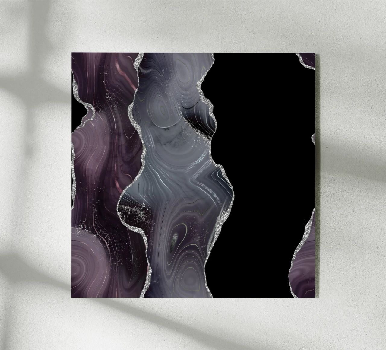Texture Agata Glitterata Nera e Argento 02 plexiglass da Gemstone Textures