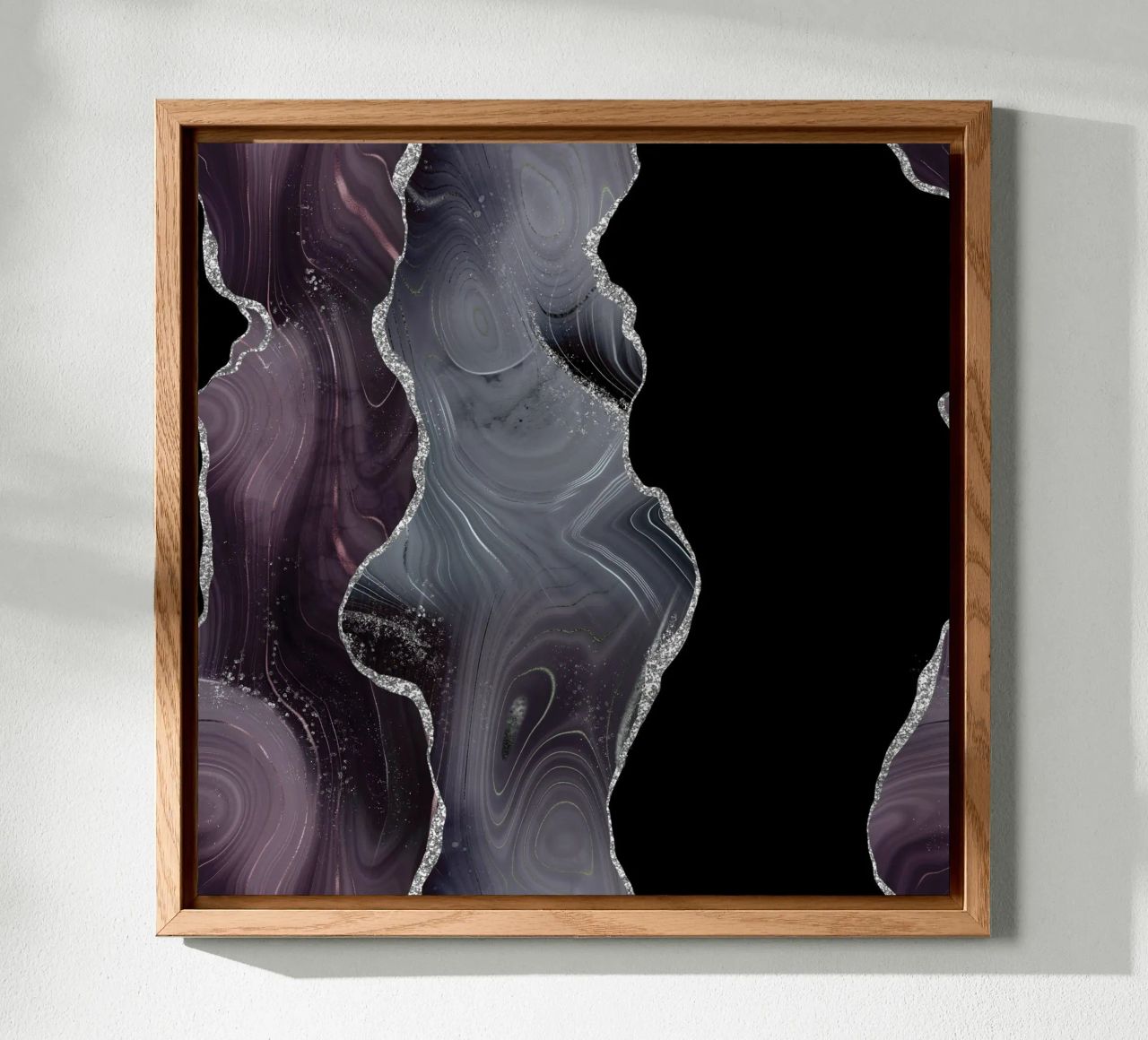 Texture Agata Glitterata Nera e Argento 02 alluminio dibond da Gemstone Textures