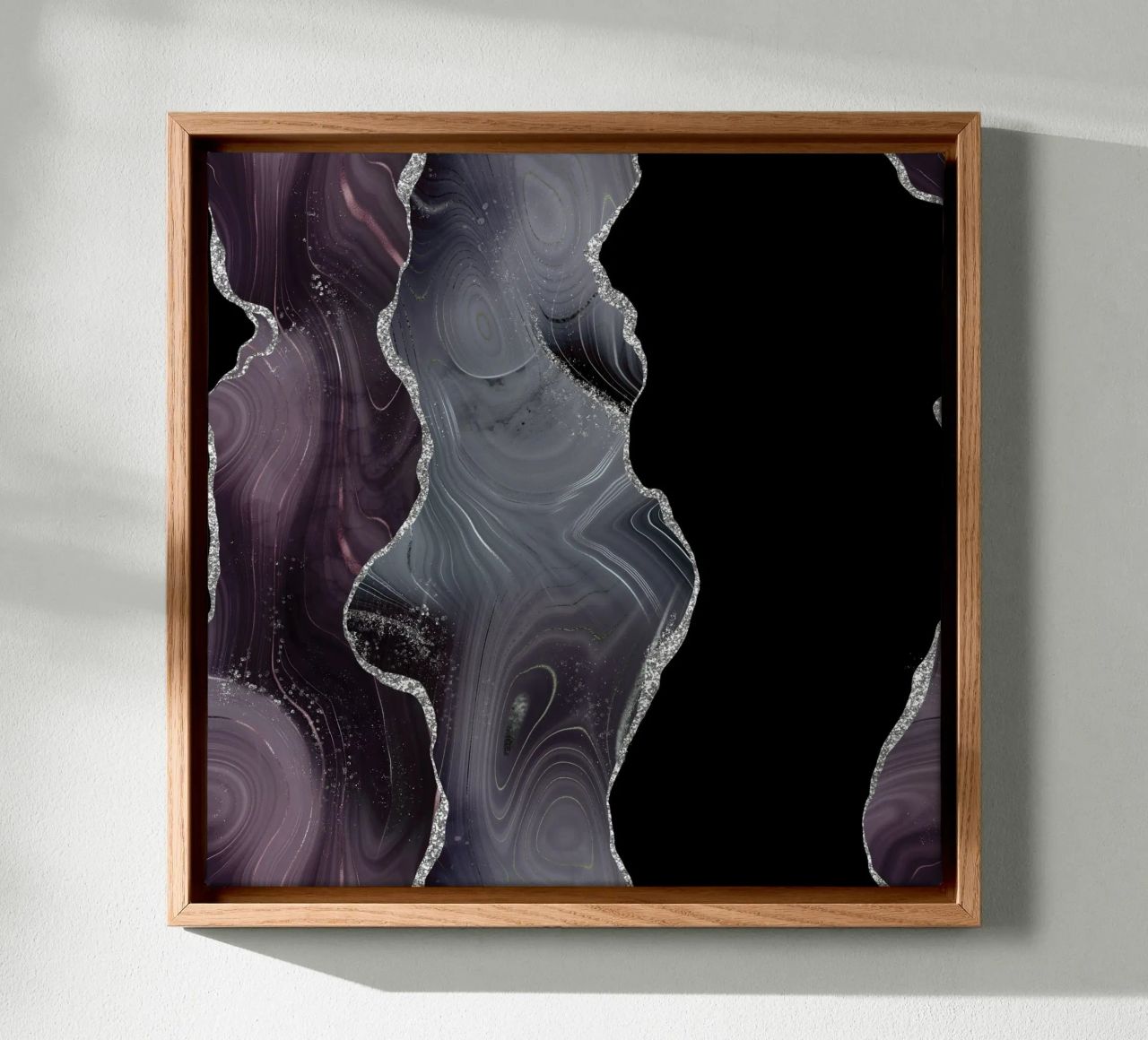 Texture Agata Glitterata Nera e Argento 02 tela da Gemstone Textures