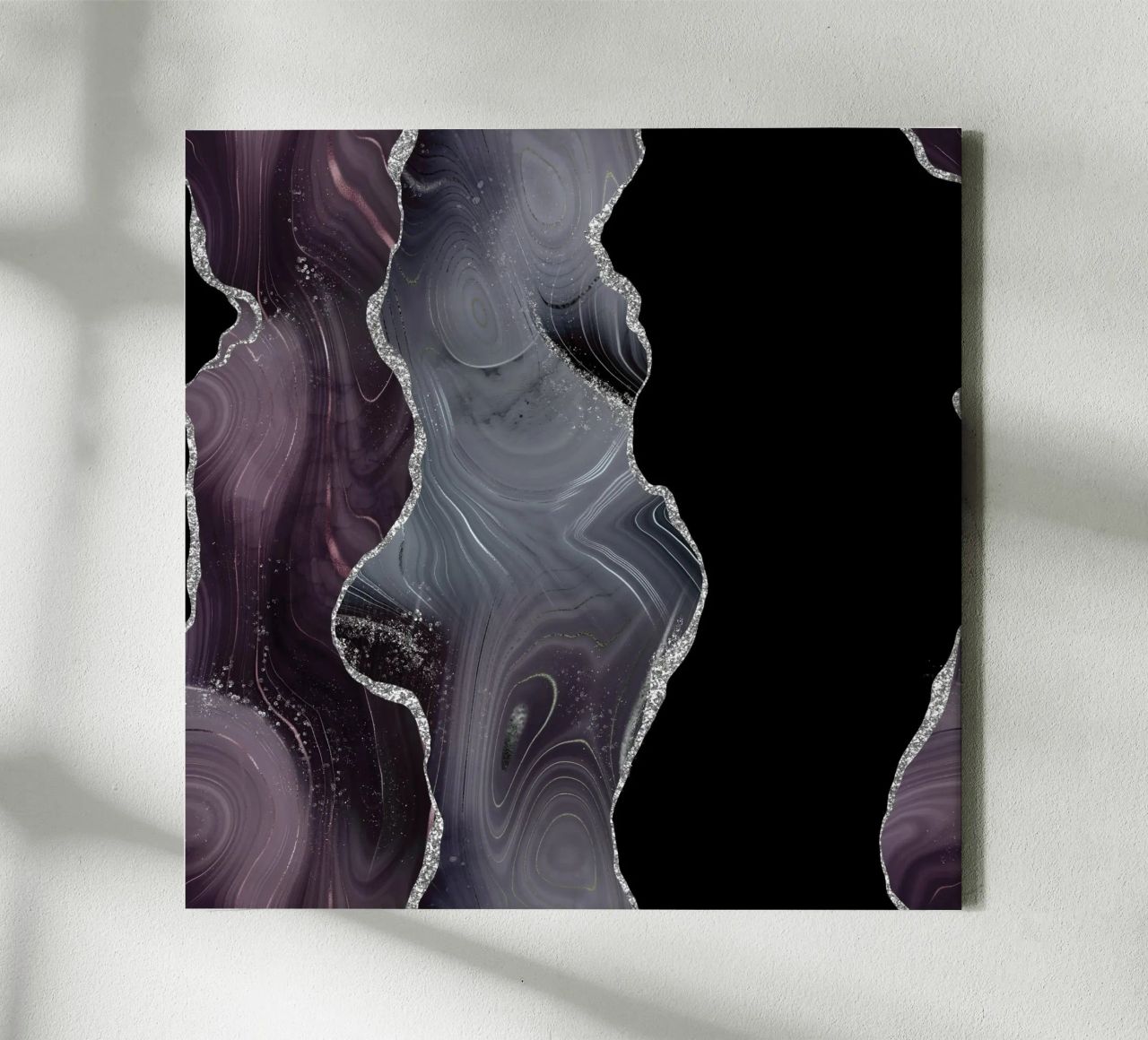 Texture Agata Glitterata Nera e Argento 02 tela da Gemstone Textures