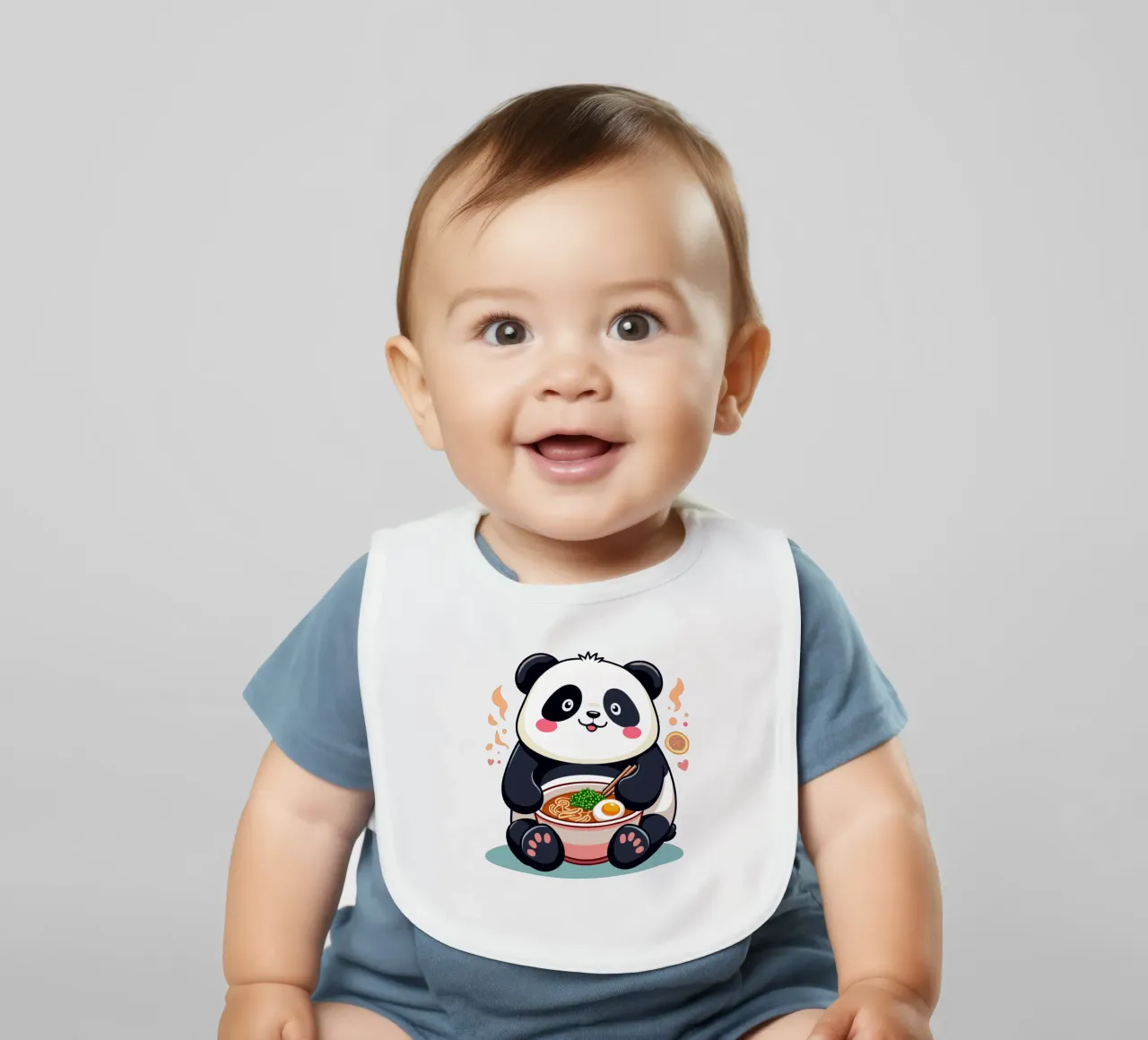 Panda Eats Ramen Babylätzchen von artdesign1985