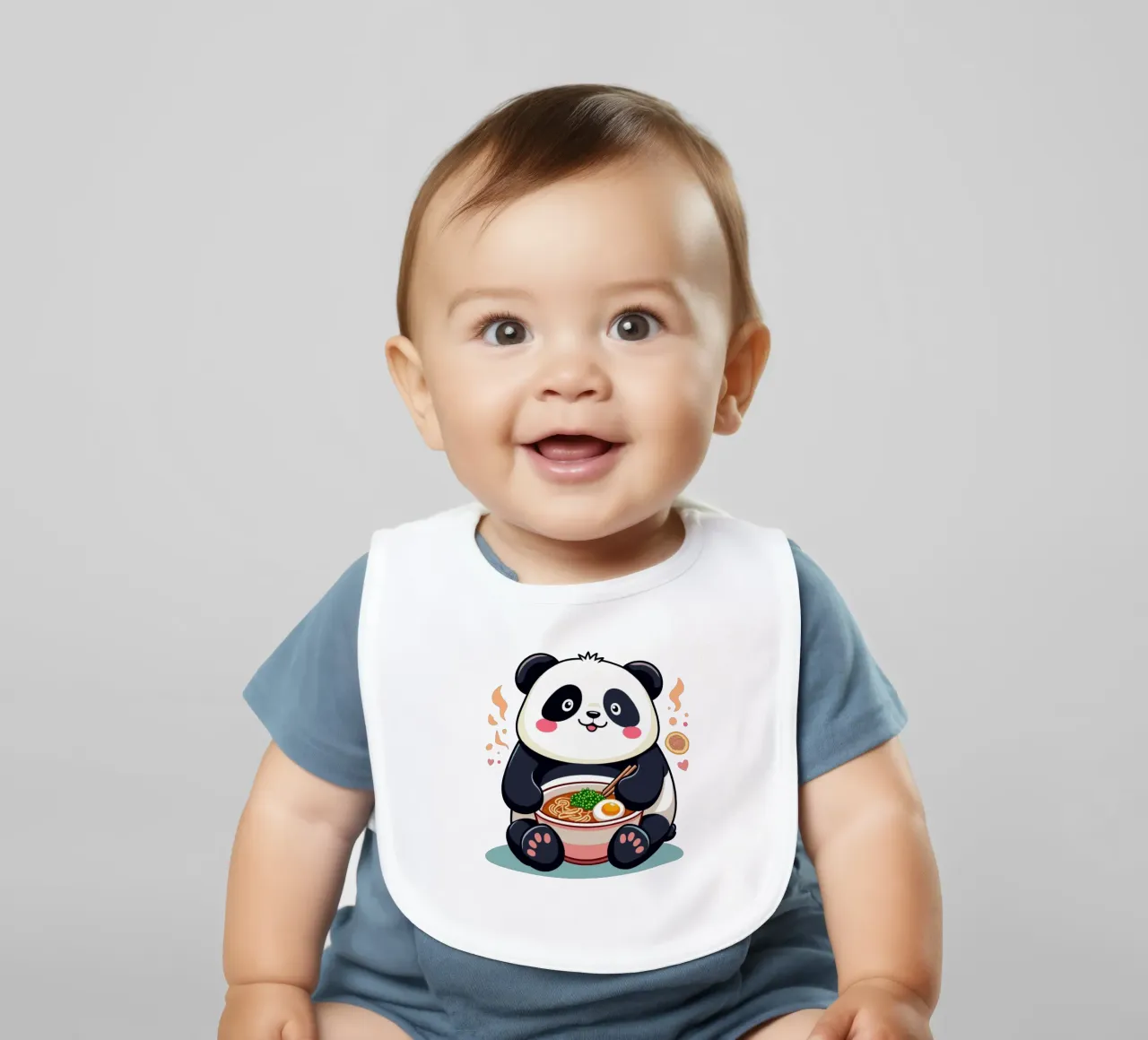 Panda isst Ramen Babylätzchen von artdesign1985