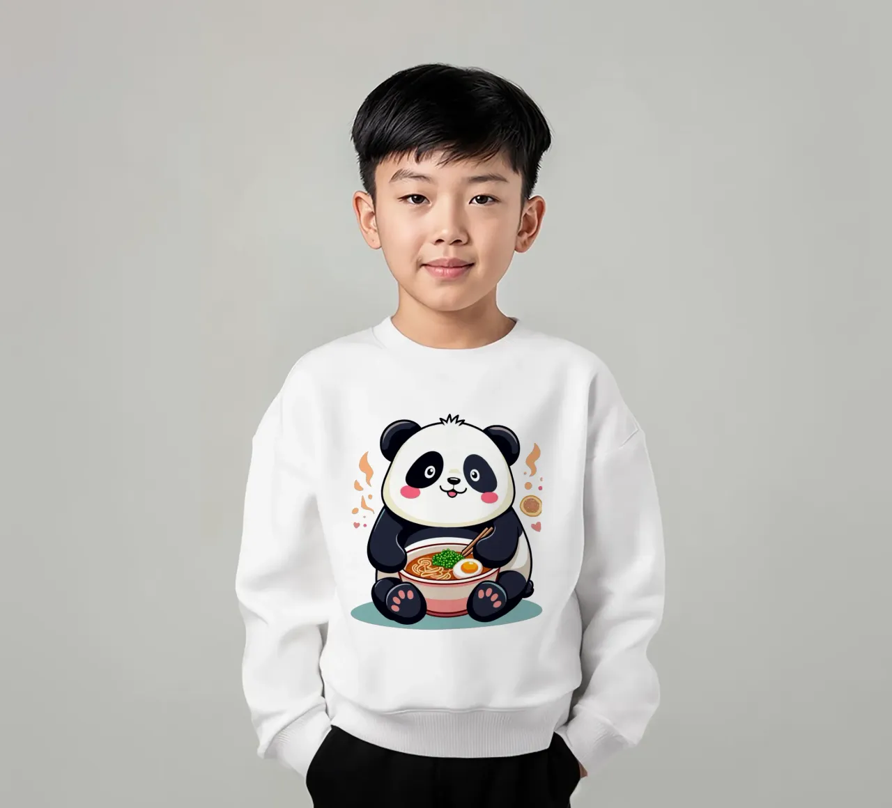 Panda mangia il ramen felpa bambino da artdesign1985