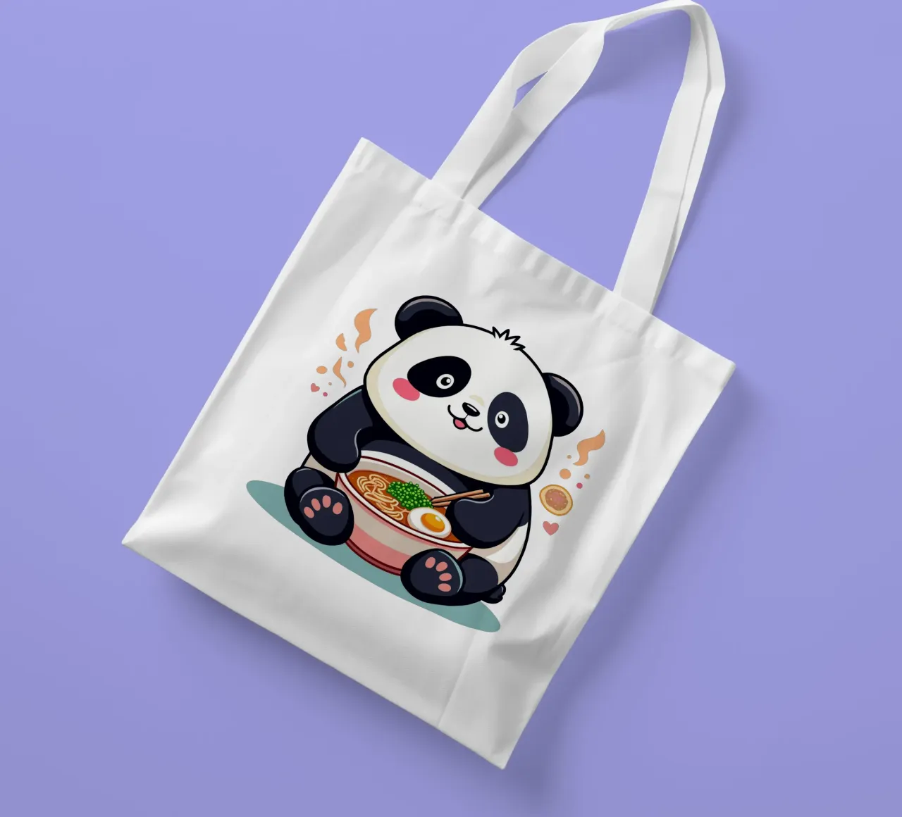 Panda isst Ramen Jutebeutel von artdesign1985