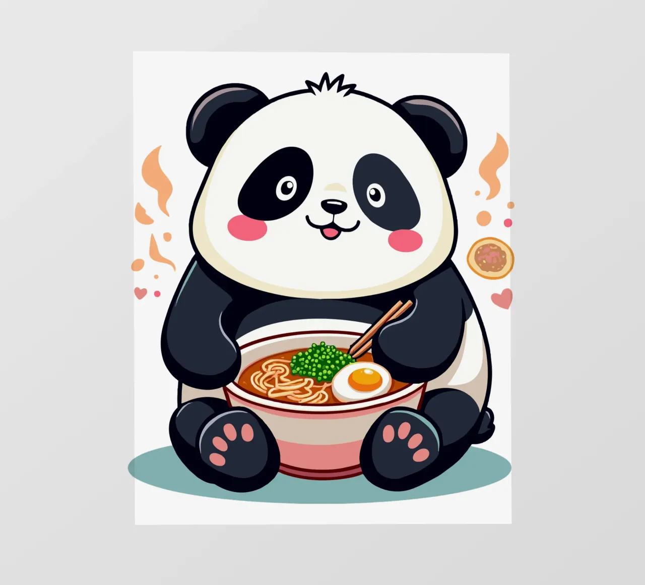 Panda Eats Ramen fotobehang van artdesign1985