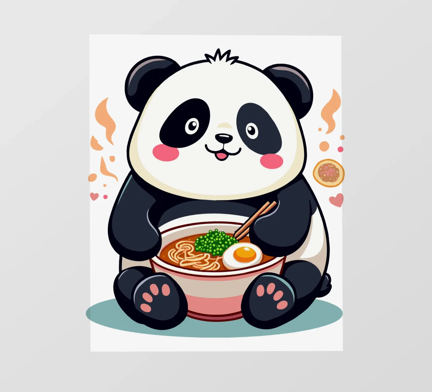 Panda eet Ramen fotobehang van artdesign1985