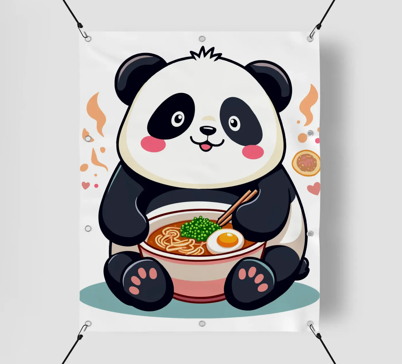 Panda Eats Ramen pvc cover by artdesign1985