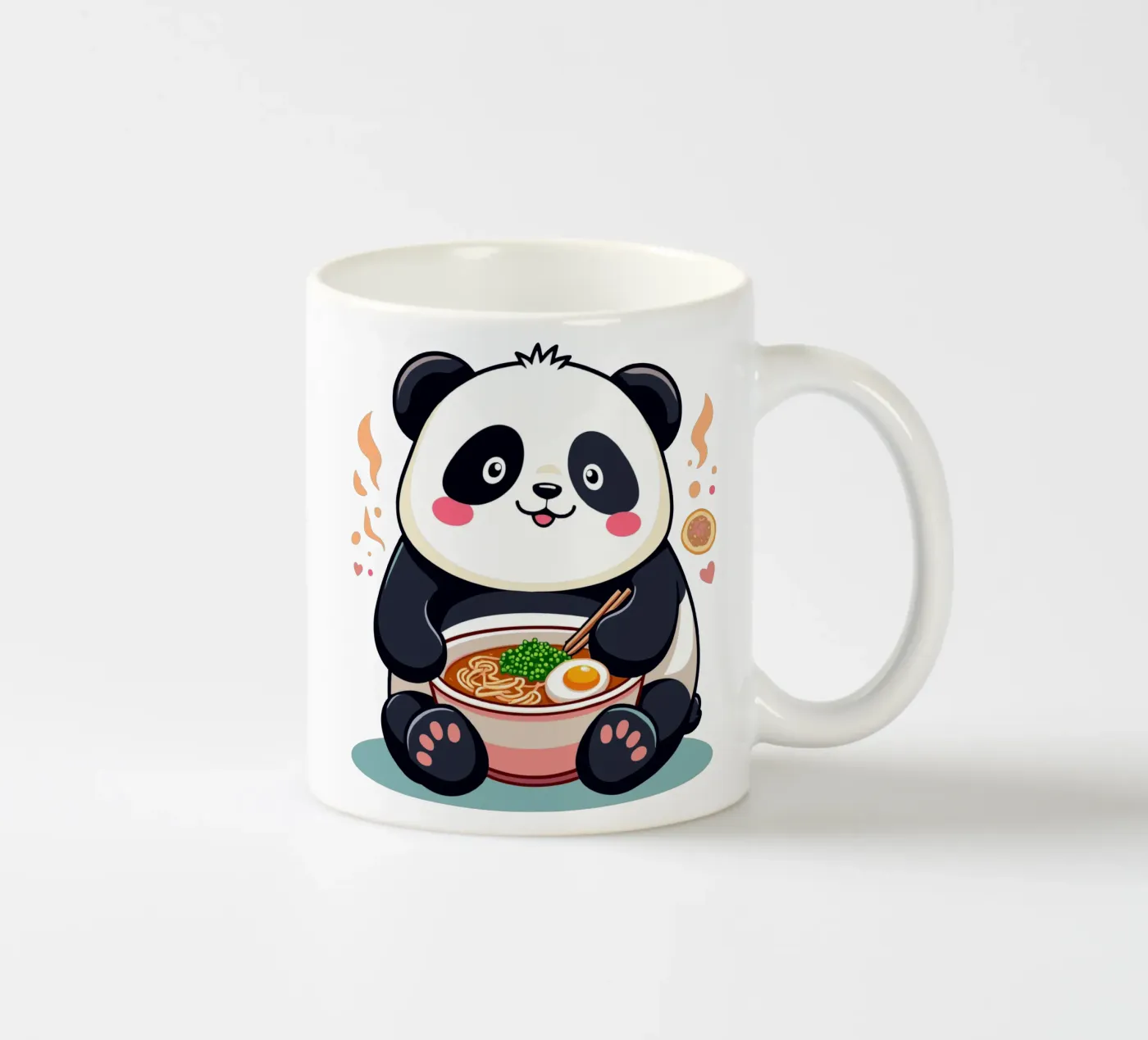 Panda Eats Ramen ceramic mug by artdesign1985