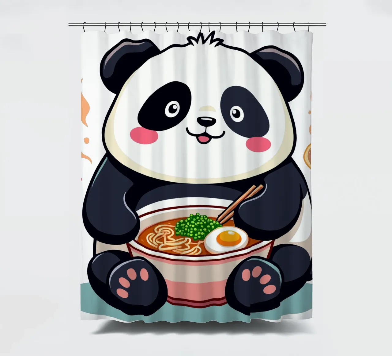 Panda eet Ramen douchegordijn van artdesign1985