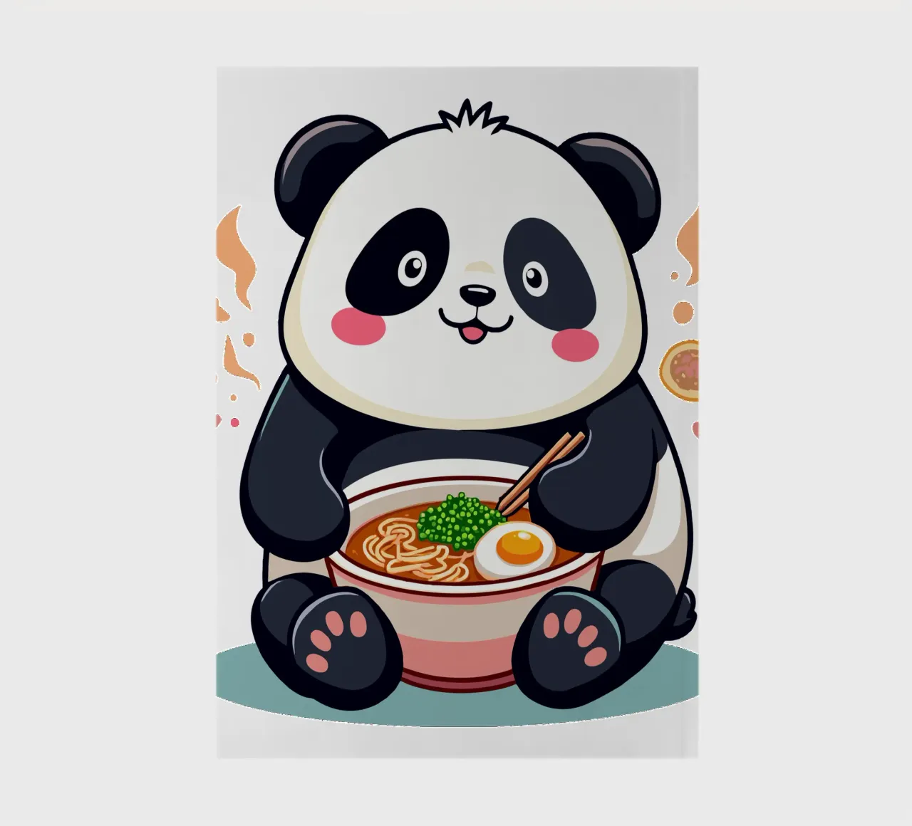 Panda Eats Ramen notebook by artdesign1985