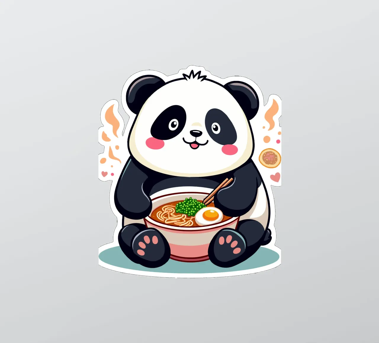 Panda Eats Ramen sticker by artdesign1985