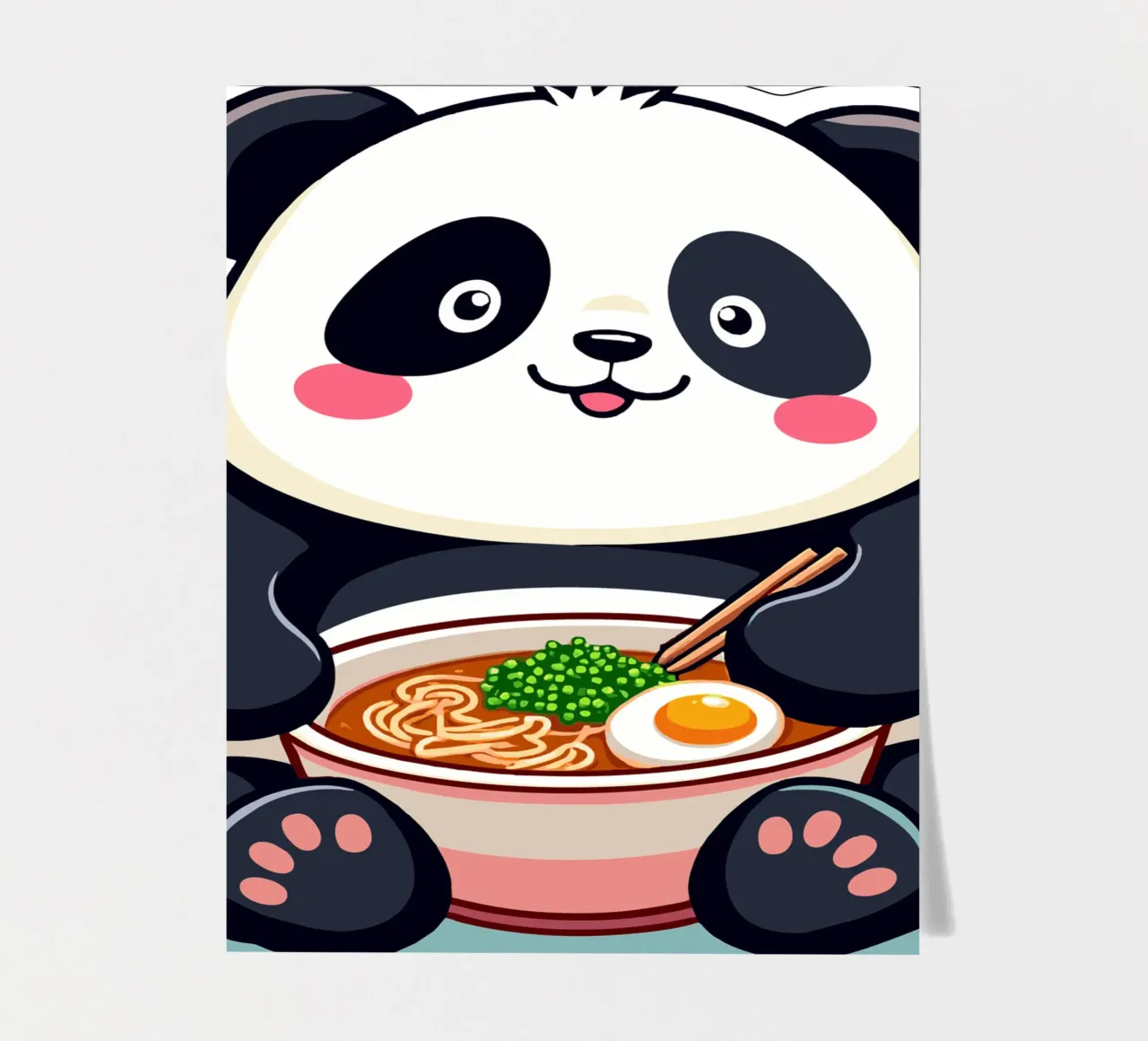 Panda Eats Ramen sticker sheet by artdesign1985