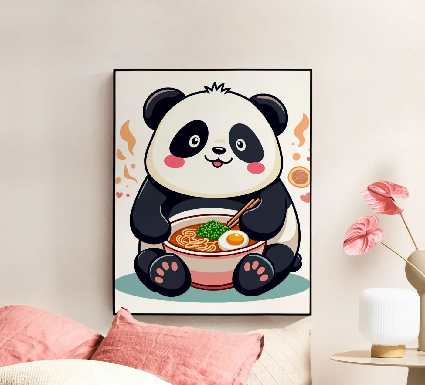Panda Eats Ramen Acryl-Glas von artdesign1985