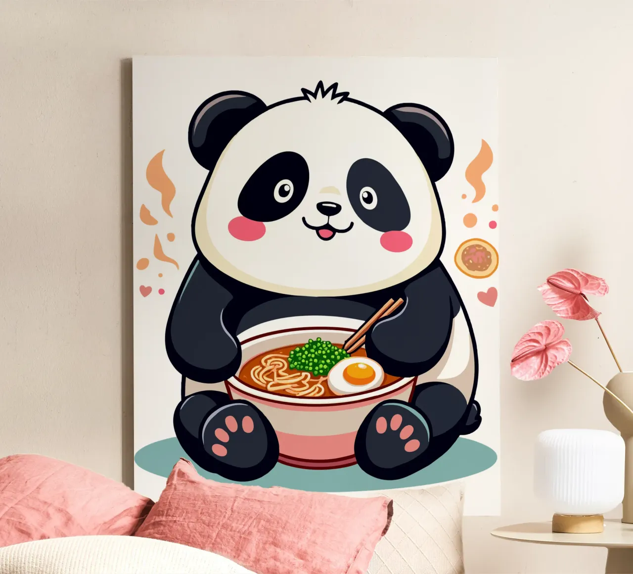 Panda mangia il ramen tela da artdesign1985