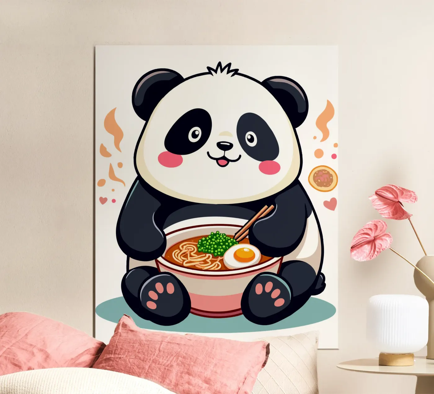 Panda Eats Ramen poster by artdesign1985