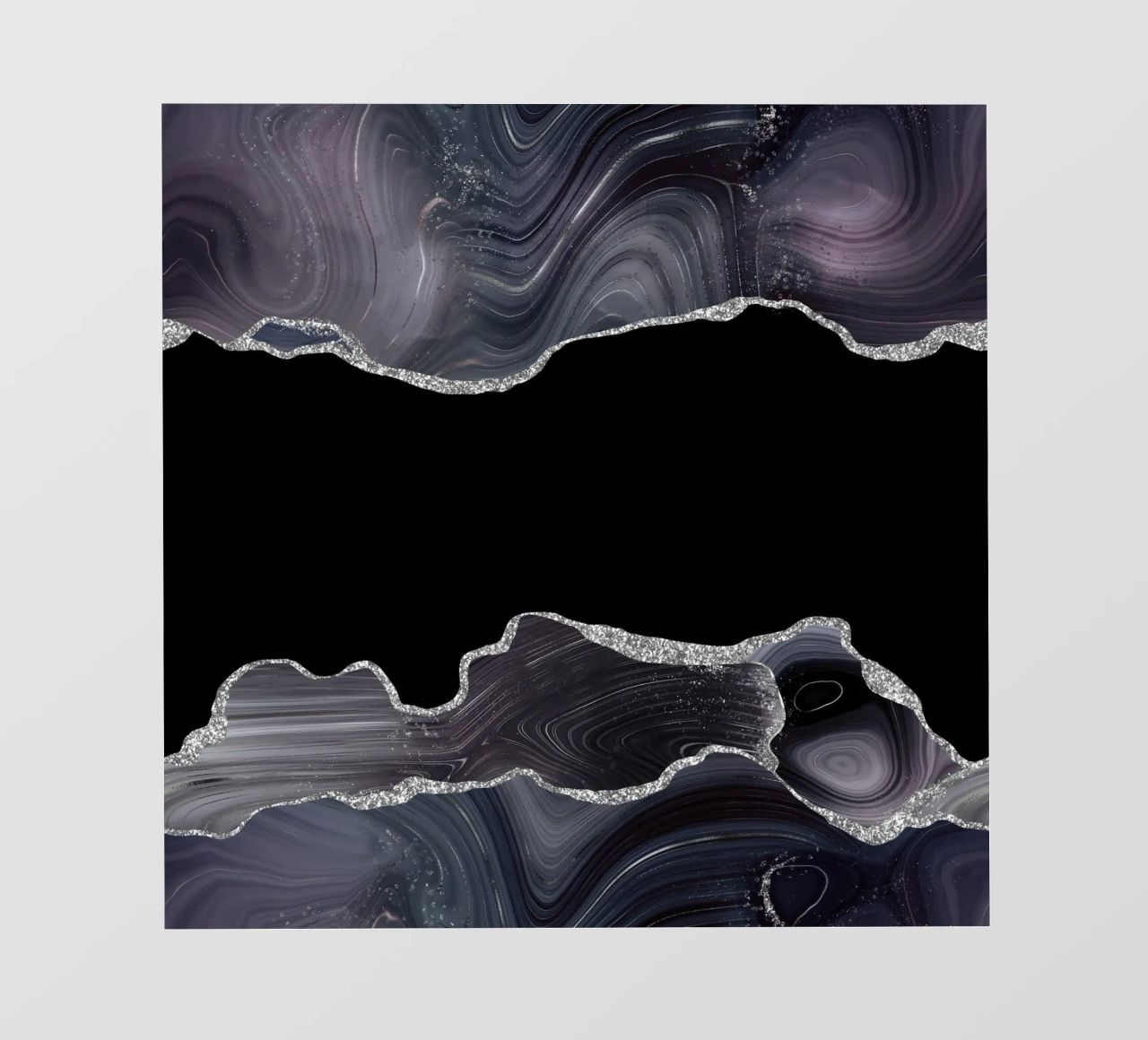 Texture Agata Glitterata Nera e Argento 03 telo in pvc da Gemstone Textures