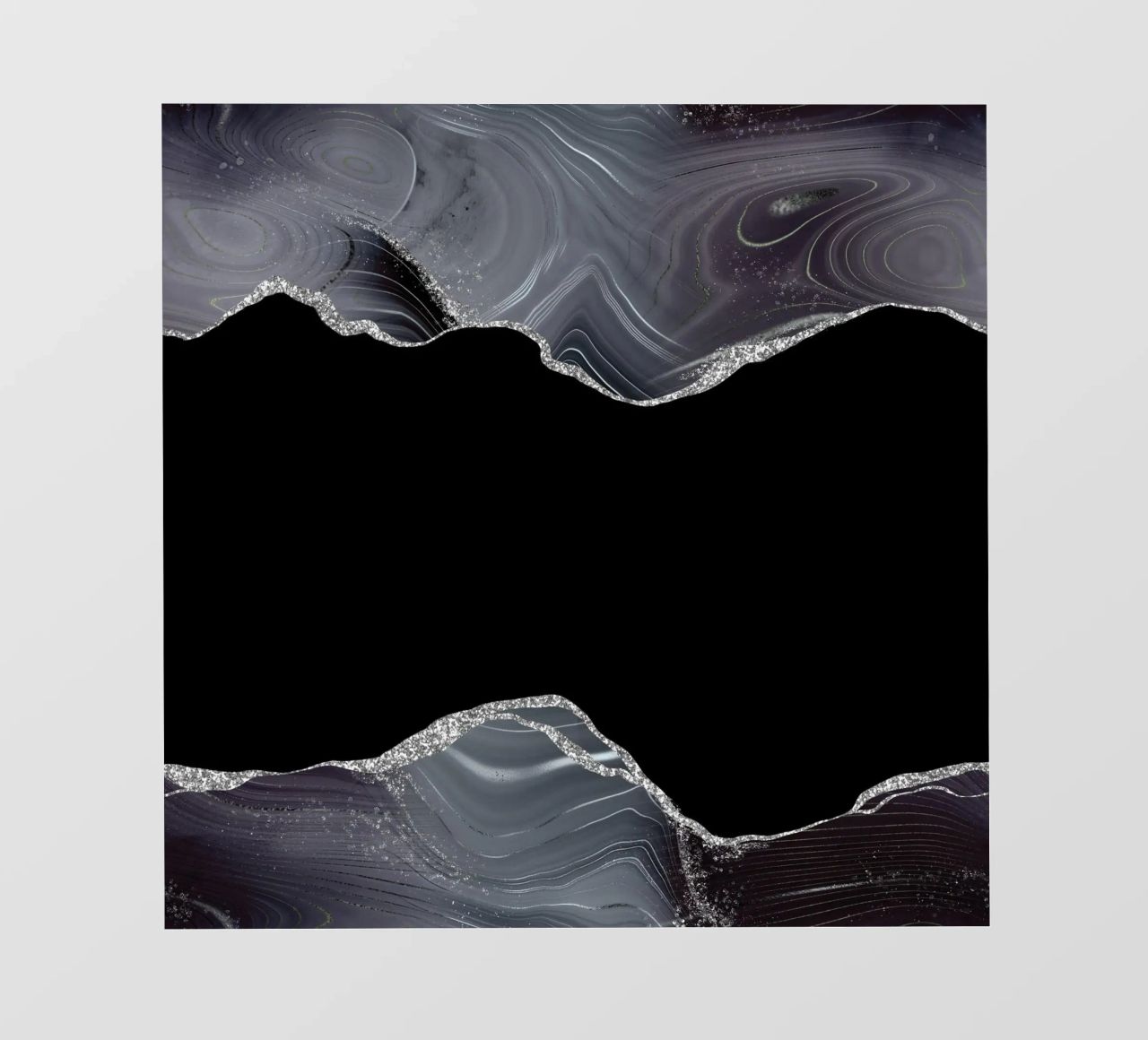 Texture Agata Glitterata Nera e Argento 04 telo in pvc da Gemstone Textures