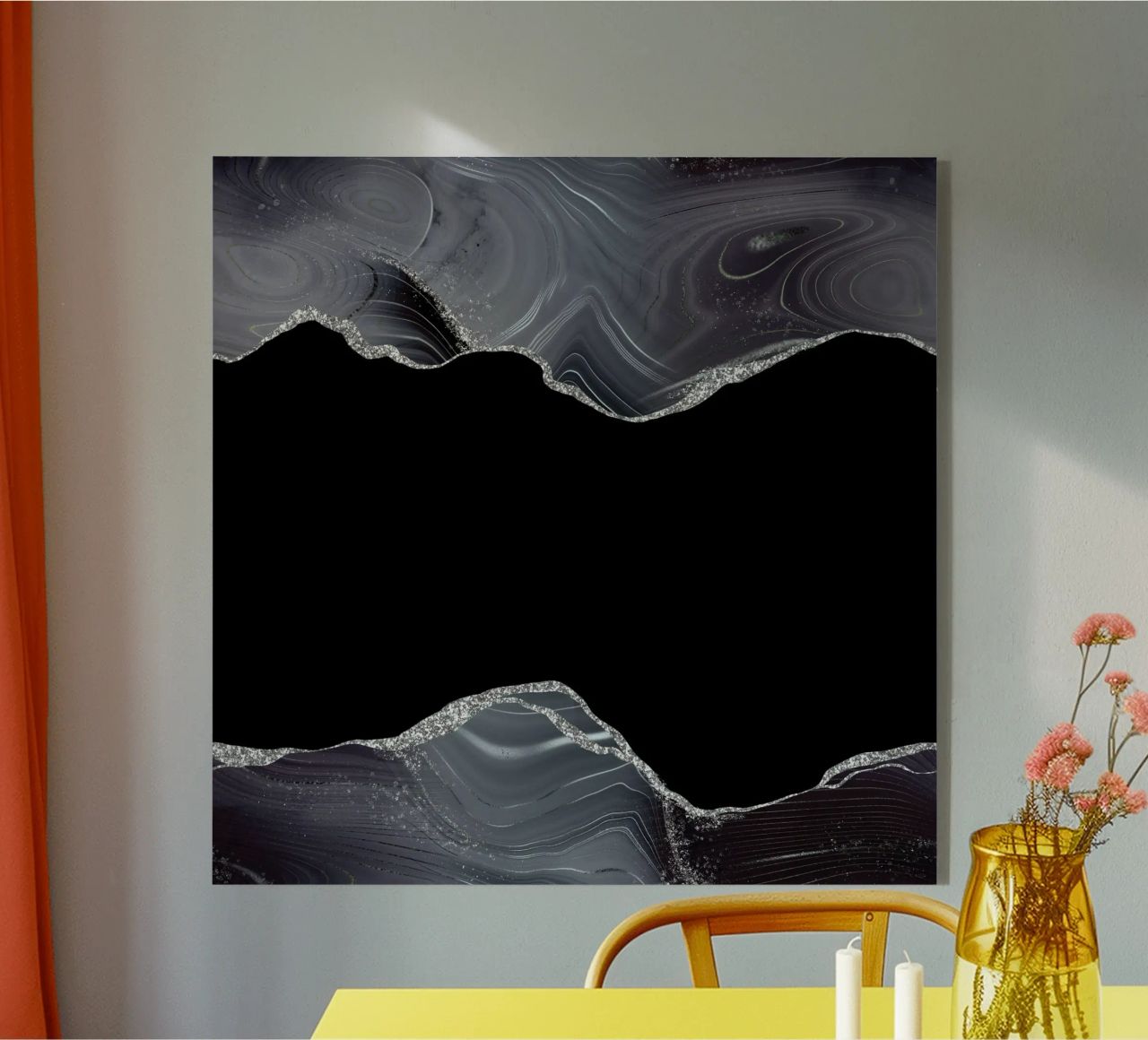 Texture Agata Glitterata Nera e Argento 04 plexiglass da Gemstone Textures