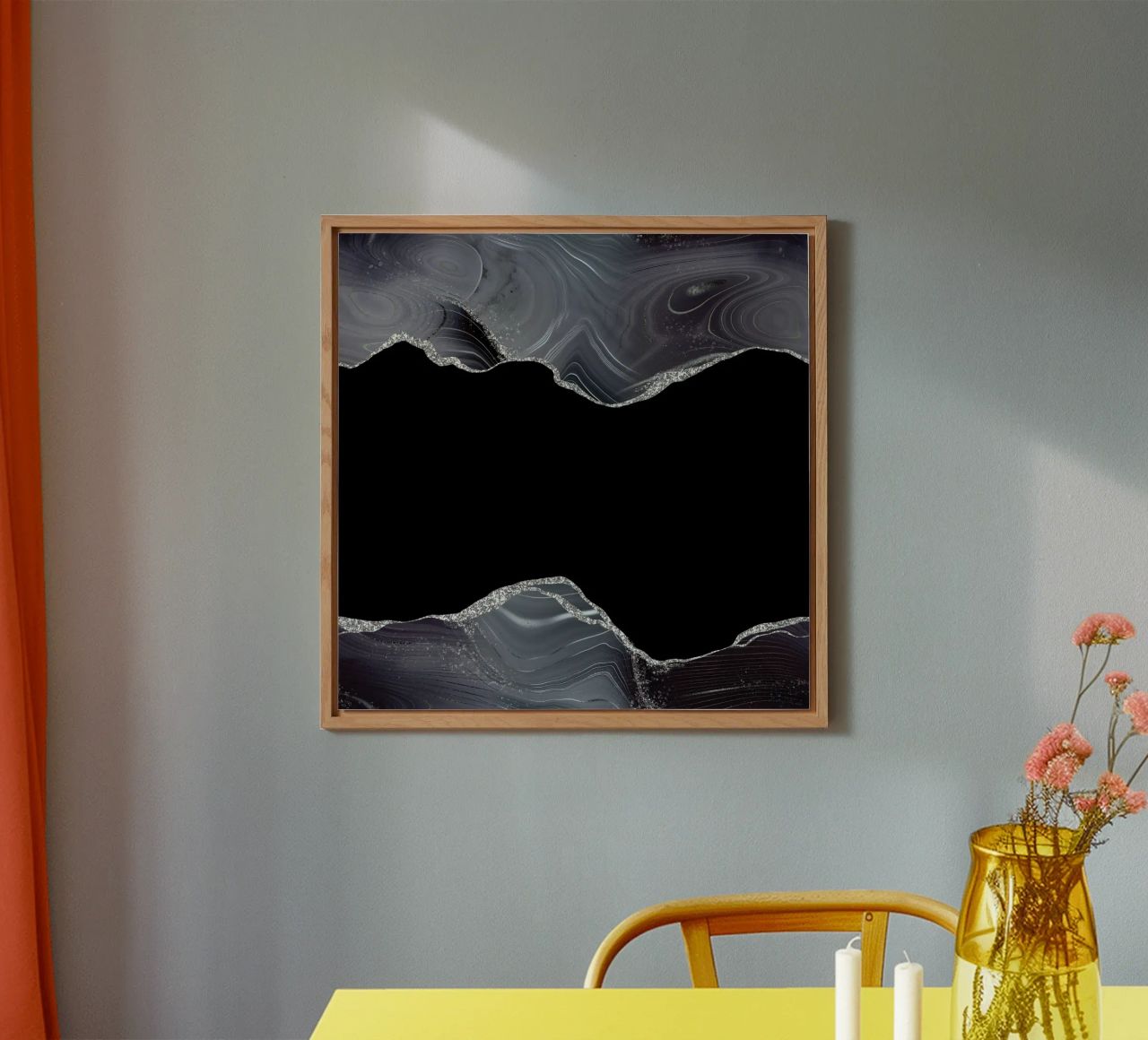 Texture Agata Glitterata Nera e Argento 04 alluminio dibond da Gemstone Textures