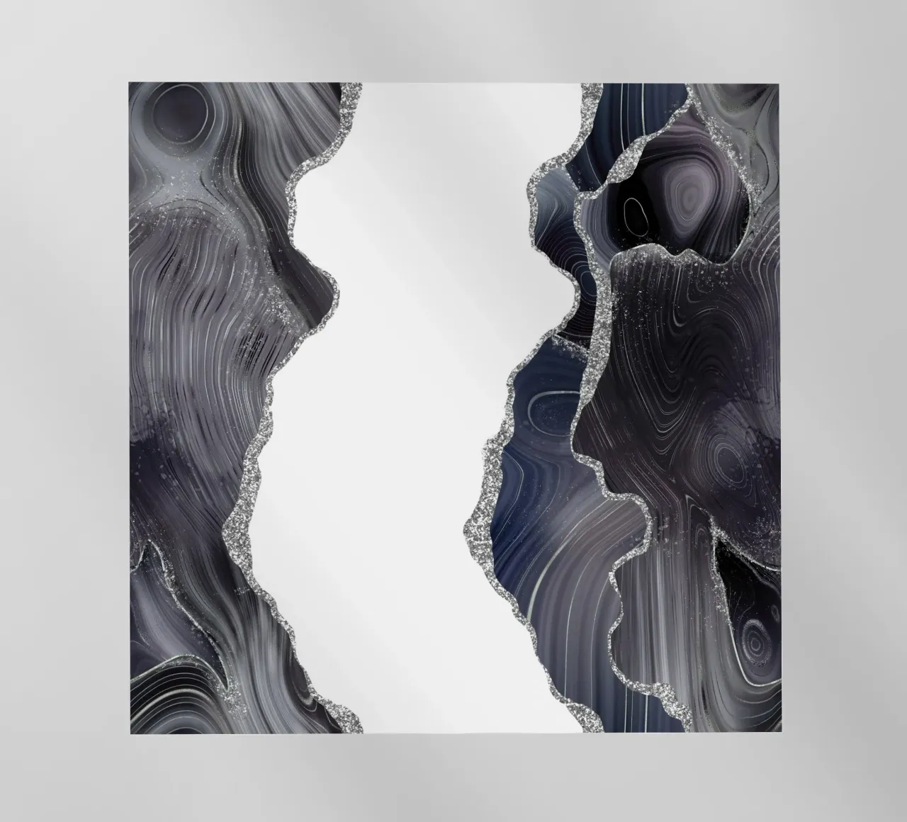 Schwarzer & silberner Glitzerachat Textur 05 Backlit Folie von Gemstone Textures