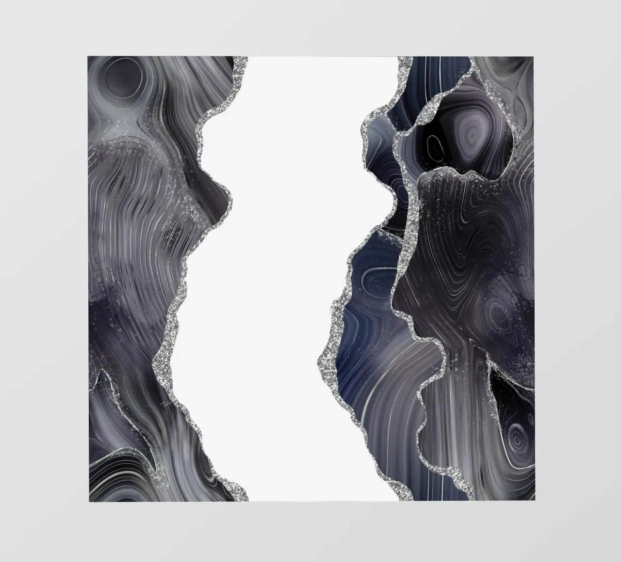 Schwarzer & silberner Glitzerachat Textur 05 Backlit Folie von Gemstone Textures