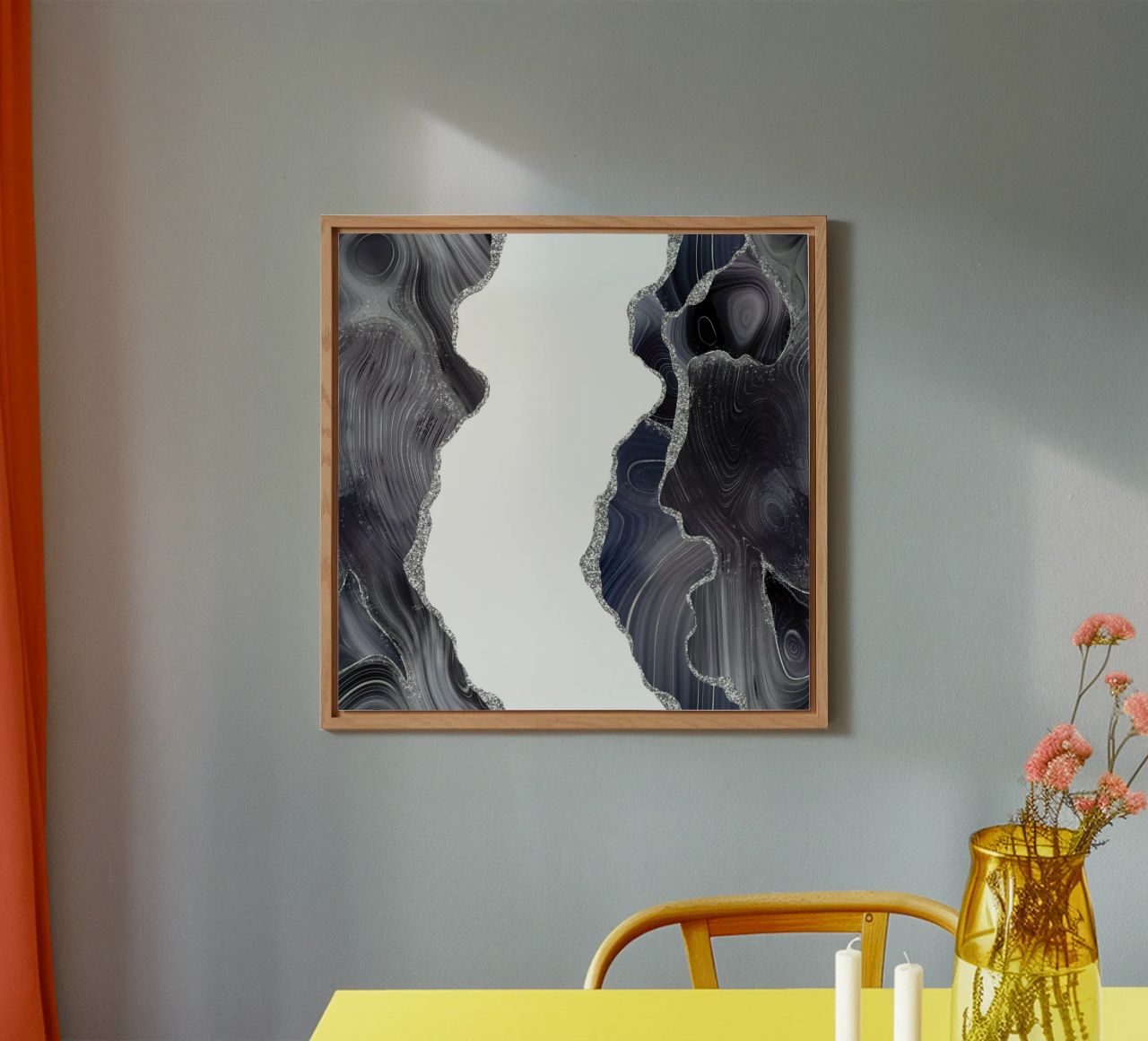 Agata glitterata nera e argento Texture 05 alluminio dibond da Gemstone Textures