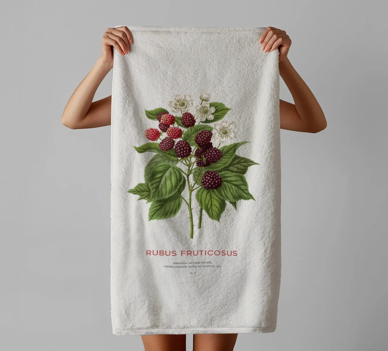 Brombeere oder Rubus fruticosus Handtuch von Vintagrafica