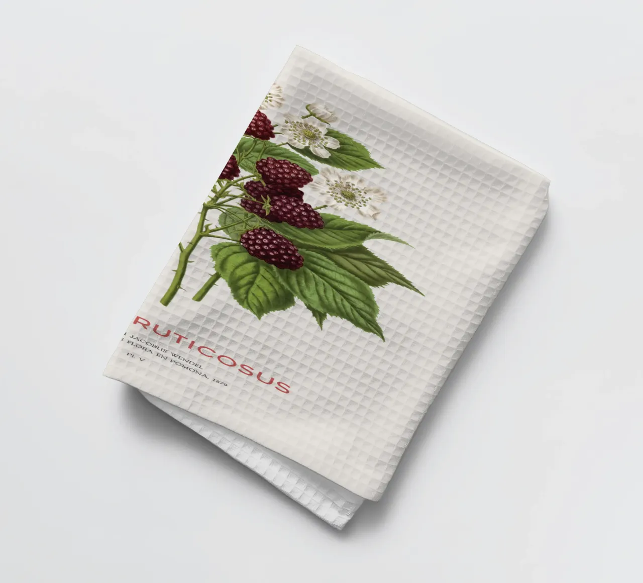Blackberry or Rubus fruticosus tea towel by Vintagrafica