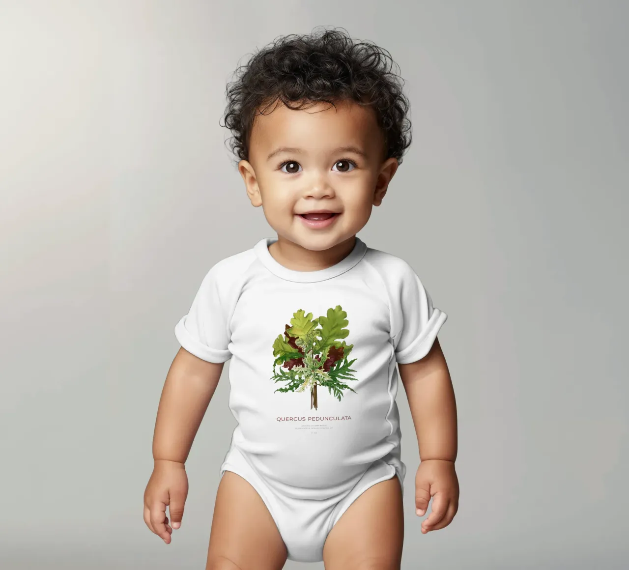 Stieleiche oder Quercus pedunculata Kurzarm Babybody von Vintagrafica
