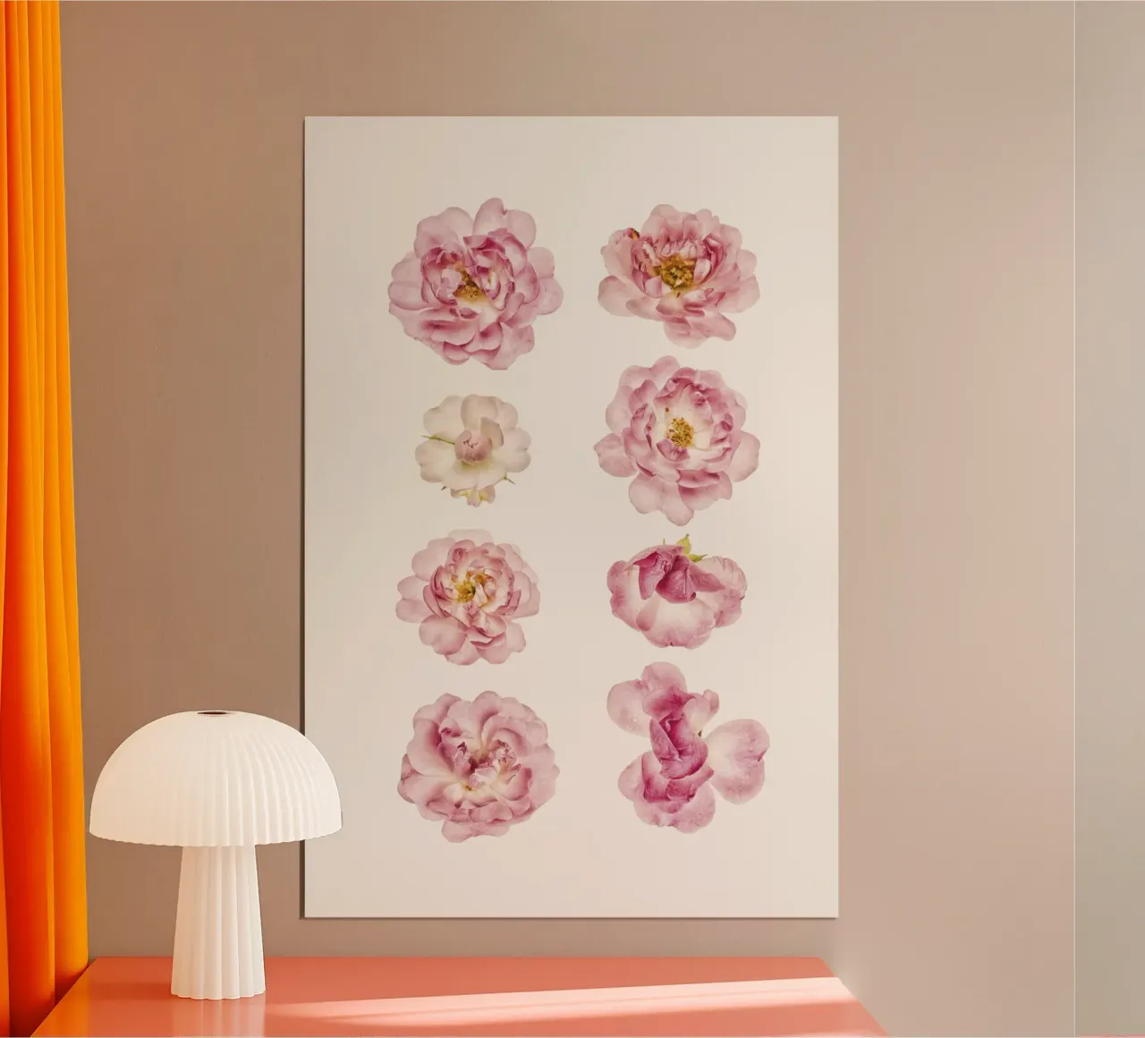 Fascino Petite: Mini rose selvatiche rosa poster con telaio in plastica da Curious Collections by Marielle Leenders