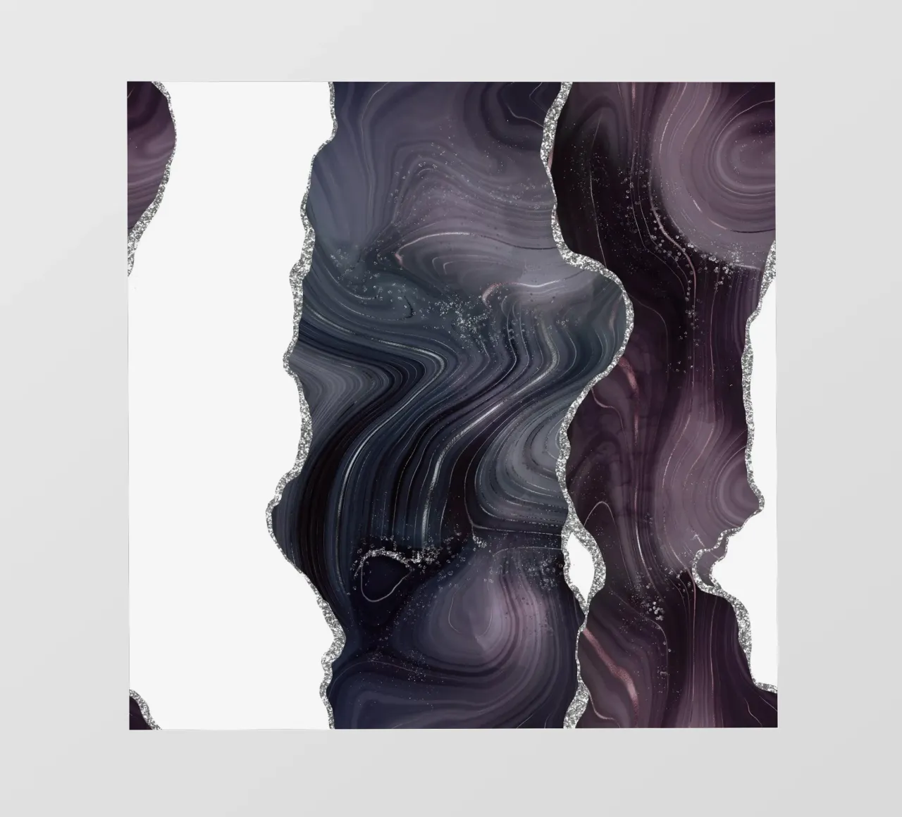 Texture Agate noire et argentée pailletée 06 bâche pvc de Gemstone Textures