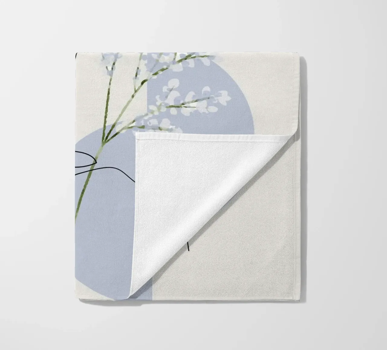 Donna con forme geometriche sullo sfondo telo mare da ArtDesign by KBK