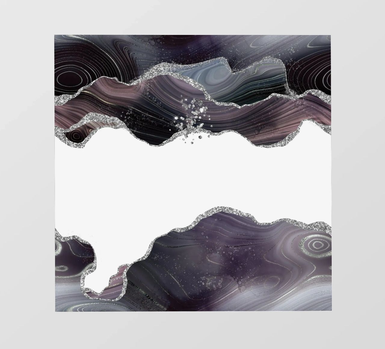 Texture Agata Glitterata Nera e Argento 07 telo in pvc da Gemstone Textures