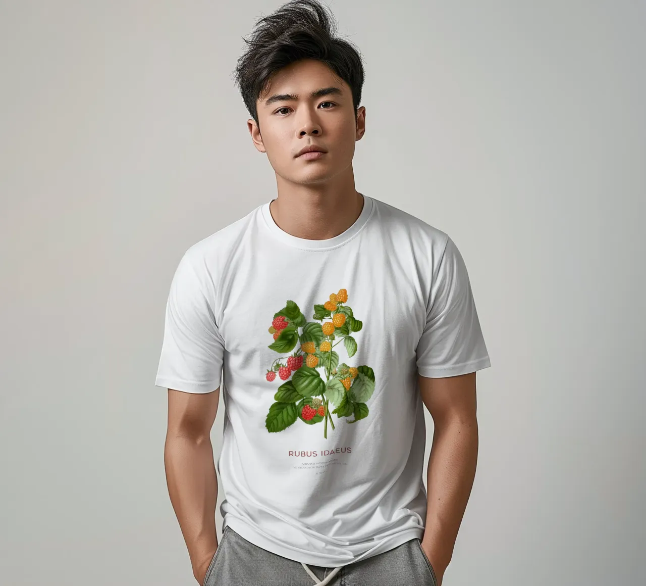 Lampone rosso o Rubus idaeus t-shirt da Vintagrafica